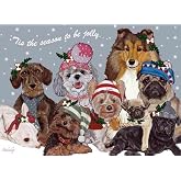 Pipsqueak Dogs Snow Babies Christmas Cards : 10 Holiday Cards with Red Envelopes - ADORABLE!