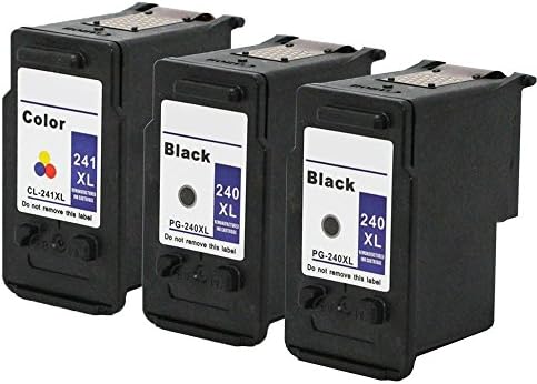 RIGHTINK Replacement For Canon PG 240 XL CL 241 XL Ink Cartridge 2 Black+1 Tri-Color (3 Pack) Suitable for Canon PIXMA MG3120, MG 3520, MX 372, MX472 Printer