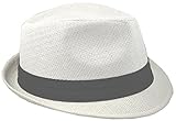 JKO Men's Straw Fedora 62cm 2xl White