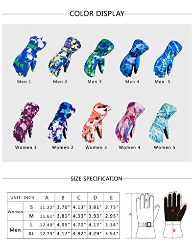 VECTOR Touchscreen Skiing Gloves Waterproof Windproof Thermal Warm Winter Snow Gloves Snowboarding Snowmobile Ski Gloves Women M - Thumbnail 6