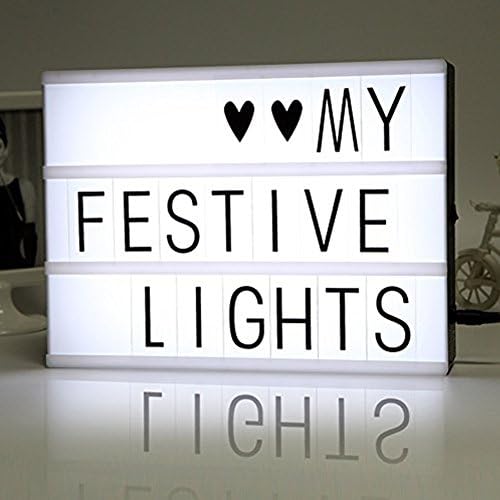 OKAYSHOP LED Cinema Light Box with DIY Free Combination 90 Changeable Letters A4 Size Includes USB