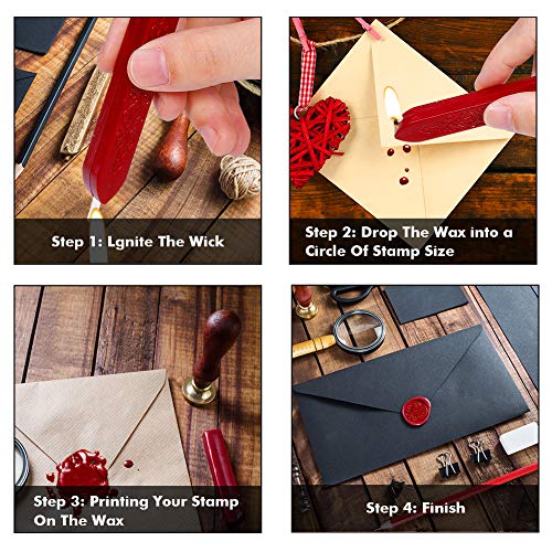 image for Sealing Wax, Anezus 28Pcs Wax Seal Sticks with Wicks for Wax Seal Stam