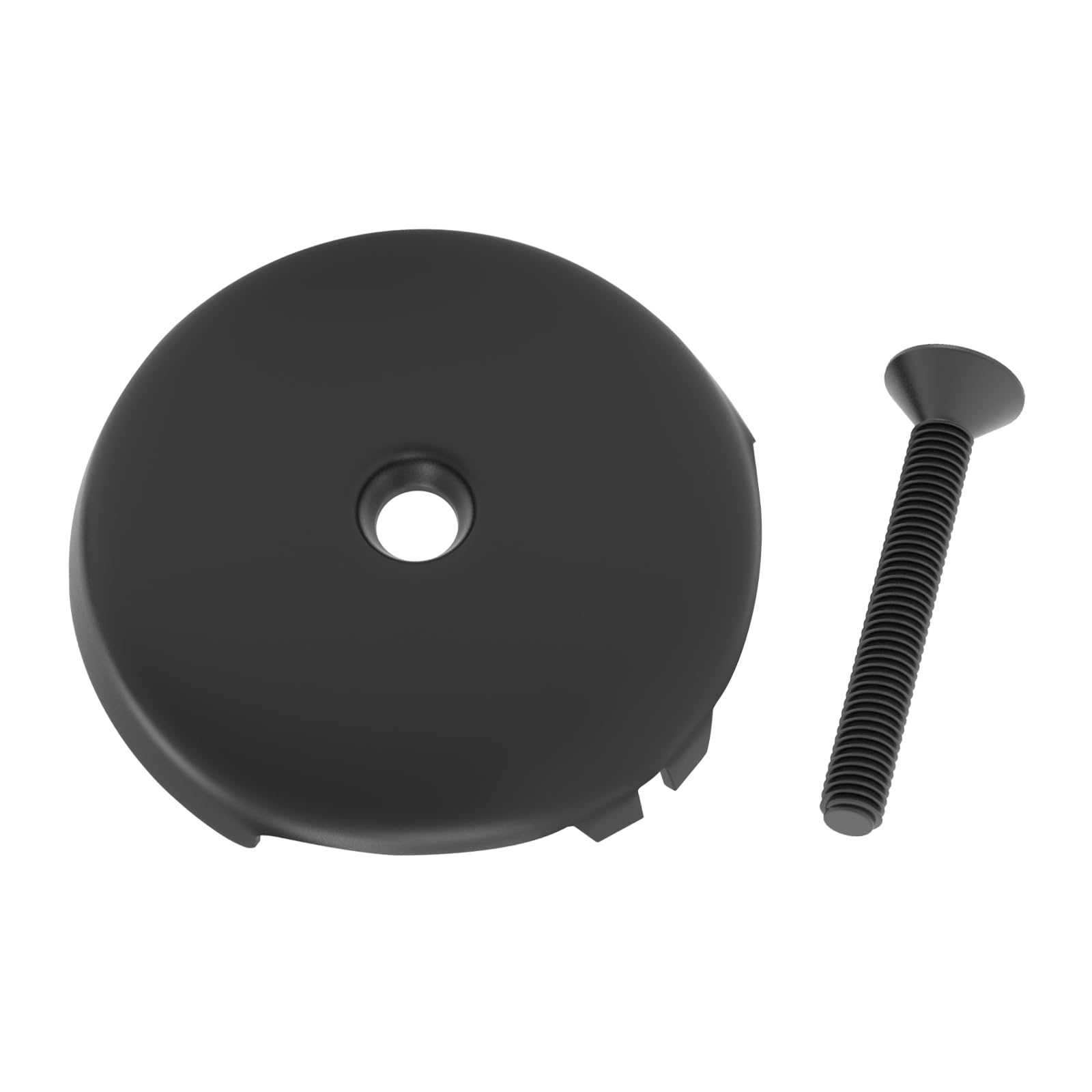 Photo 1 of (MISSING SCREW) Single Hole tub overflow Drain Cover with Screw, 3-1/8" Bathtub Overflow Drain Cover Black for Most Standard Bath Tub Drains