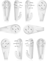 Merriway BH00092 Non-Trace Hardwall Picture Hanger Hook 40 mm White Pack 10 view 1