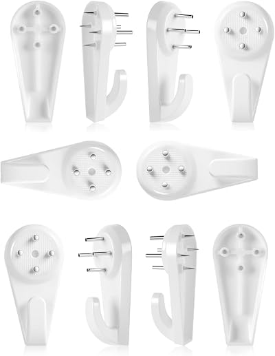 Merriway BH00092 Non-Trace Hardwall Picture Hanger Hook 40 mm White Pack 10