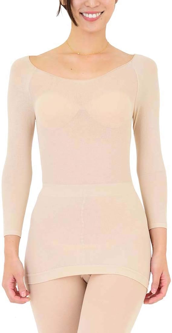Amazon G10 0241 カルポカ 軽い 薄い 暖かい 7分袖 トップス インナー レディース シャツ ベンベルグ ストッキング 保温 防寒 対策 女性用 日本製 インナーシャツ 通販