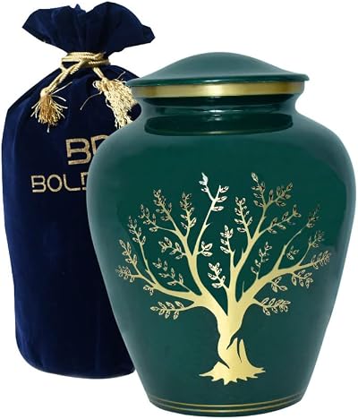BOLD & DIVINE Tree of Life Cremation Urn Large 200 Cu In Aluminum