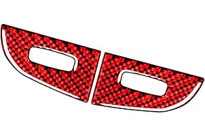 Cnnono8 2Pcs Air Vent Outlet Button Frame Cover Trim Carbon Fiber Red Left Hand For Dodge Ram 1500/2500/3500 2013-2018