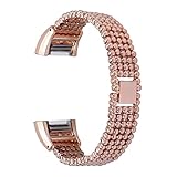 For Fitbit Charge 2 Bands, bayite Replacement Metal Bands for Fitbit Charge 2, Rose Gold Style E