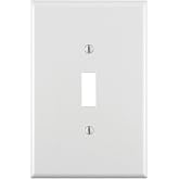 Leviton 1-Gang Toggle Device Switch Wallplate, Oversized, Thermoset, Device Mount, White, 88101