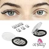 Oh Beauty! Triple Magnetic Eyelashes [No Glue] Premium Quality Reusable 3D Handmade False Eyelashes Set for Natural Look – Full Eye 3 magnets Ultra-Thin & Lightweight