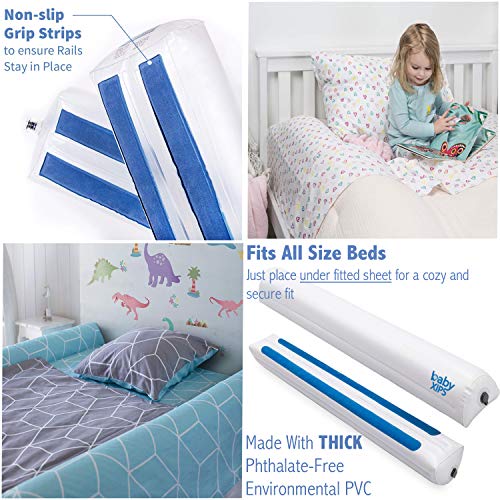 image for Bed Bumpers for Toddlers by Baby Xips -[2 Pack] Inflatable Toddler Bed