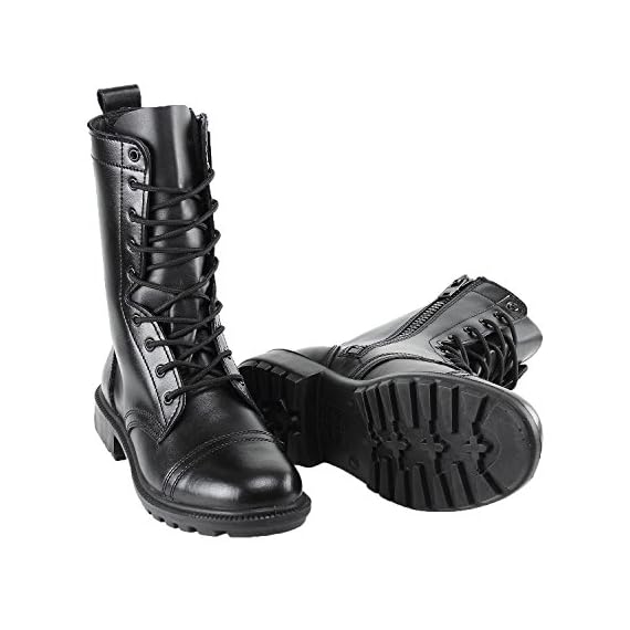 BURGAN-802-Combat-Jump-Boot-Unisex-All-Leather-with-Side-Zip-Black