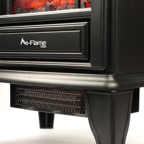eFlame USA Aspen Freestanding Electric Fireplace Stove 3D Log and