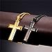 U7 Jewelry Men's Stainless Steel Simple Black Cross Pendant Lord's Prayer Necklace 22 Inch