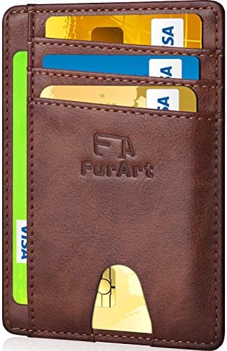 Slim Minimalist Wallet, Front Pocket Wallets, RFID Blocking, Credit Card Holder with Disassembly D-Shackle
