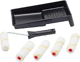 Fit For The Job 7 pc Mini Paint Roller Set 4 inch Roller Tray Emulsion