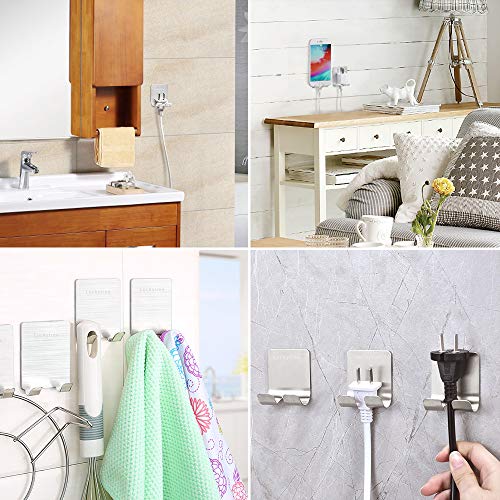 4 Adhesive+Stainless+Bathroom+Organizer+Bathrobe