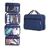Hanging Toiletry Travel Bag by GYNOM | Compact Toiletry Bag with Waterproof Zippered pockets, mesh pouch for toothbrush & Reliable Hook | Medium Cosmetic Kit Organizer, Hangs and Stands with ease