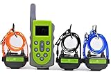 KOOLKANI® 650 Yards Remote Dog Training Collar Obedience Trainer:Rechargeable Waterproof Collar w/10 Levels of Adjustable Static Stimulation,Beep Tone and Vibration (Three-dog Trainer)