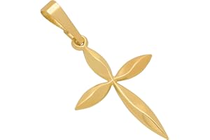 MAZZERI 14k Gold Cross Pendant, Hypoallergenic Gold Religious Charms for Men and Women, Handcrafted in the USA