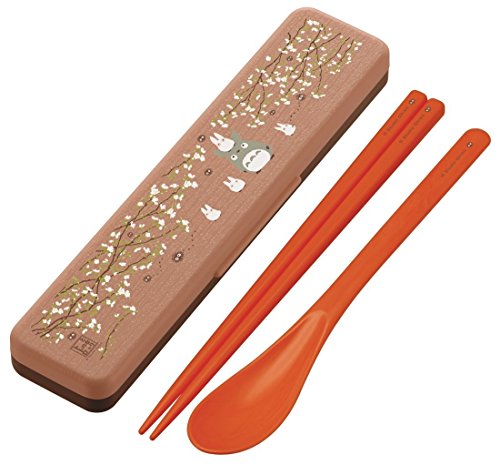 Skater Studio Ghibli Totoro Woody Surface Chopsticks & Spoon w/ Case set CCS3WB