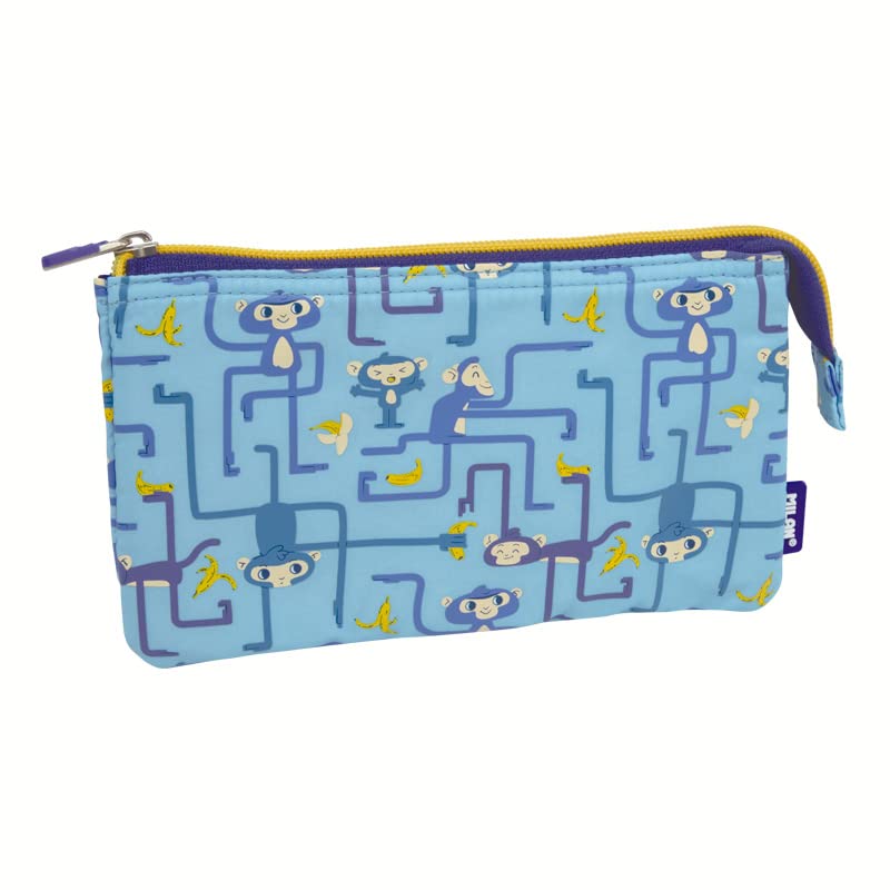 Tangled Monkeys Series 5 Compartment Pencil Case, Blue Milan®