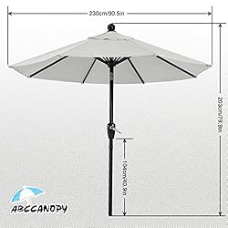 ABCCANOPY Durable Patio Umbrellas 7.5' Light Beige