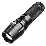 Captink T6 Outdoor waterproof tactical flashlight,Adjustable Focus Torch, 5 Modes,CREE Led Flashlights