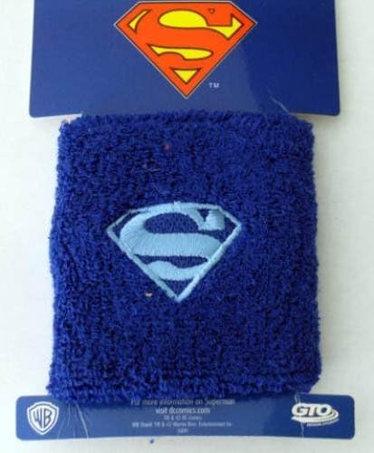 Warner Bros Superman S Logo Dc Comic Wristband Terry Cuff Sweatband Original Authentic Licensed Product