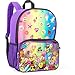 Emoji Rainbow Girls Backpack and Clear Pocket Insulated Lunchbox Lunch Bag - Kids