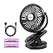 SkyGenius Battery Operated Clip on Portable Fan for Bay Stroller, USB Rechargeable 4400mA Battery Powered Mini Desk Fan