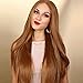 QD-Tizer Lace Front Blonde Wig Long Straight Hair Honey Brown Synthetic Lace Front Wigs for Women 22inch