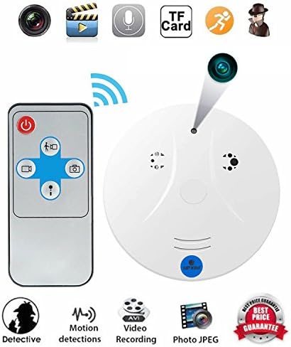 Hidden Camera Smoke Detector,Vipwind Smoke Detector with HD Spy Camera Motion Activated Video Recording RF Control Wireless Security Camera