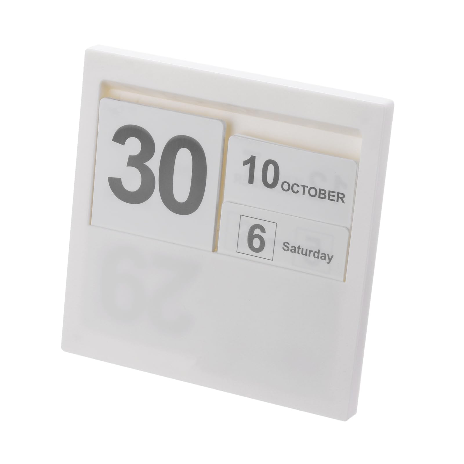 PATIKIL Insert Perpetual Calendar, Desktop Plastic Calendar Stand Month Week Date Display for Desk Shop Office Home Decoration, White