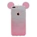 iPhone 7 Plus Case, MC Fashion Cute 3D Glitter Mickey Mouse Ears Soft and Flexible TPU Case Skin for Apple iPhone 7 Plus (2016) (Glitter-Pink)