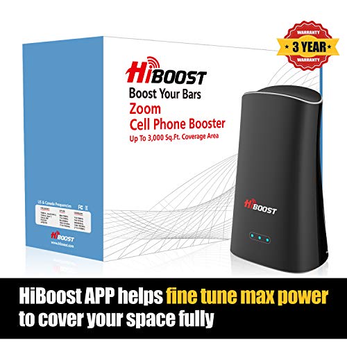 HiBoost Cell Signal Booster for Home and Office Signal Extender Cellular Booster Signal Amplifier Supports up to 3,000 SQ. FT Compatible with AT&T, T-Mobile, Verizon, Sprint, and US Cellular