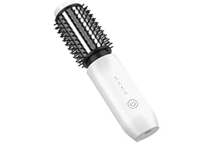 REESTBOO Cordless Hair Curling Brush, 3 in 1 Portable Heated Curling and Straightening Iron, Rechargeable Curling Wand with N
