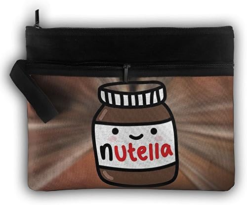Ruby Fondos Tumblr Nutella Double Layers Zipper Cosmetic Bag Makeup Brush Holder Bag