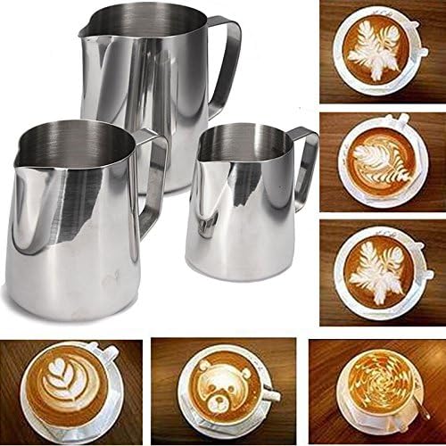 HOBULL Milk Frothing Pitcher Jug, Stainless Steel, Suitable for Coffee, Latte and Frothing Milk Coffee Milk Latte Jug For Kitchen Tools