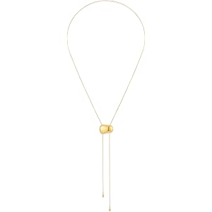 YUJIE Long Gold Y Necklace for Women - Adjustable Lariat Pendant Snake Chain, 14K Gold Plated Dainty Teardrop Necklace for Tr