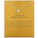 Clavicle Necklace with Blessing Card, Small Dainty Pendant, Delicate and Classy Costume Choker Jewelry Favors, Alloy