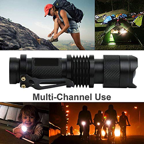LED Torch Flashlight, 1000 Lumen Professional Portable Handheld Mini LED Flashlight, 5 Light Modes, IP55 Water-Resistant,Zoomable Rechargeable Batteries Includedlight for Camping Outdoor (2Pack) - Thumbnail 6