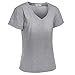 Meaneor Women's Baggy Fit V Neck Top Ladies Turn Up Loose Batwing Oversized Tee Size Gray XXL