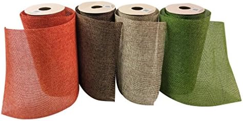 4 Rolls Assorted Fall Colors Craft Fabric Burlap Ribbon