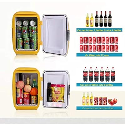 Mini Refridge 16L/17Can Electric Cooler And Warmer Yolk Yellow Mini Refrigerator Ship From Us（Bedroom Mini Fridge For Bedroom Car Refrigerator For Car Mini Cooler For Car Portable Fridge)