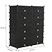 UNICOO - Multi Use DIY Plastic 12 Cube Shoe Rack,Organizer, Bookcase, Shoes Cabinet (2×6, Black with Black Doors)