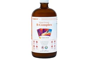 LIQUIDHEALTH Mega Energy Methylated B-Complex, Adult Liquid Vitamin Supplement - Increase Energy, Relieve Stress & Fatigue, Immune Support, Heart & Gut Health - Made in USA, Vegan, Sugar-Free (32 oz)