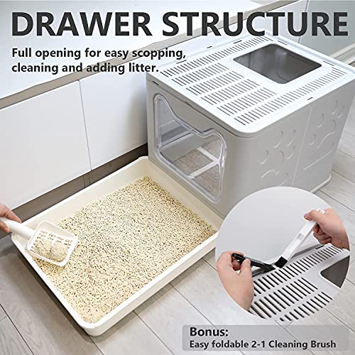 Orchid M TIM Cat Litter Box with Lid (Grey)