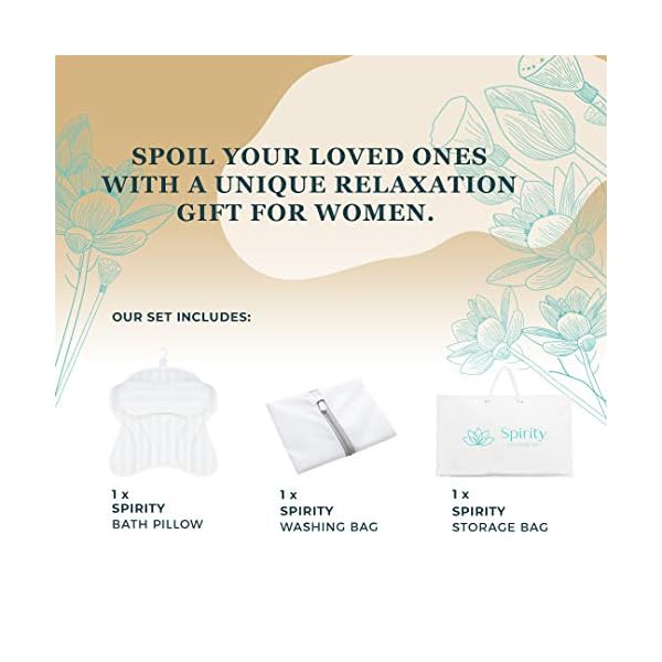 Spirity-Ergonomic-Bath-Pillow-with-Neck-and-Back-Support-Comfortable-Bathtub-Pillows-for-Relaxation-with-3D-Air-Mesh-Technology-Spa-Tub-Cushion-with-Strong-Suction-Cups-Luxury-Bath-Accessories Spirity Ergonomic Bath Pillow Neck and Back Support - Comfortable Neck Pillow for Relaxation - 3D Air Mesh Technology…